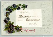 Blumenduft Glückwunsch 1902 Prägedruck
