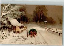 New Year Tiergespann mit Holz Landwirtschaft