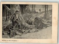 Rehbock Flinte Jagd Künstlerkarte