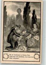 Frau Spruch Friedhof Künstlerkarte