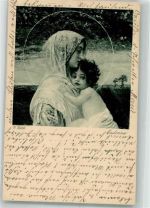 Madonna mit Heiligenschein sign. Veith Heilige Künstlerkarte