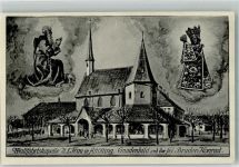 84503 W8262 Altötting 1936 Künstlerkarte Wallfahrtskapelle unserer lieben Frau Gnadenbild und Mönch Konrad