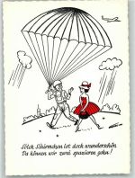 Humor Fallschirm Künstlerkarte