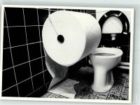 sign. van Veldhuizen, Dik WC mit erdrückender Riesenklopapierrolle Toilette