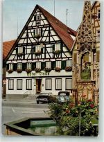 72458 W7470 Ebingen , Württ Foto AK Hotel Linde Auto VW Käfer