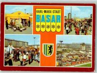 09111 O9000 Chemnitz , Sachs 1989 Foto AK Marktszene Wappen