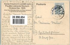 sign. Janssen Peter Kaiser Friedrich II. entläßt n. Preußen ziehende Deutsche Ordensritter Ritter Künstlerkarte