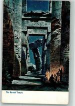 Karnak 1907 Künstlerkarte Denkmal Tempel