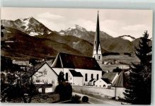 83313 W8227 Siegsdorf , Oberbay Foto AK Kirche Mariä Empfängnis mit Hochfelln und Hochgern