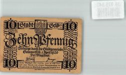 Sommerfeld Lubsko 1920 Notgeldschein Stadtgeld über 10 Pfennig Rathaus und Kirche