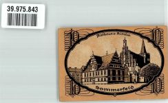 Sommerfeld Lubsko 1920 Notgeldschein Stadtgeld über 10 Pfennig Rathaus und Kirche