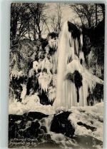 72574 W7432 Urach Bad Urach 1917 Foto AK Wasserfall Winter Feldpost WK I