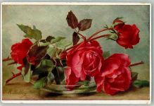 Stillleben Rosen Billing, M. Künstlerkarte
