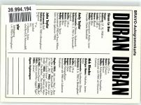Duran Duran Bravo Autogrammkarte Musikgruppe KEINE AK