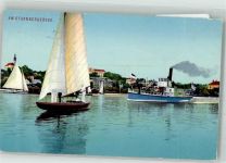 Raddampfer Segelboot am Starnbergersee Raddampfer 1909