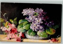 sign. Golay Mary Blumen T.S.N. Serie 549 Nr. 4 Stillleben Künstlerkarte