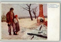 Nach der Feuersbrunst A.F.W. VII. Nr. 583 Axentowicz, T. Künstlerkarte