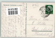 03222 O7543 Lehde b Lübbenau 1938 Foto AK Tracht Kahn Dorfstrasse