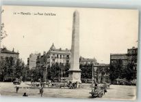 13000 Marseille Foto AK Denkmal Säule La Place Castellane