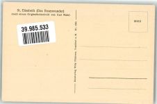 sign. Mahr, Karl Die heilige Elisabeth Rosenwunder Holzschnitt Heilige Künstlerkarte