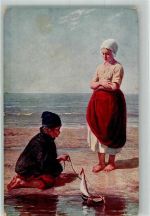 sign. Israels Kinder des Meeres M.K.B. 2203 Bademode Künstlerkarte