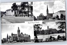 09111 O9000 Chemnitz , Sachs - Bahnhof, Theaterplatz, Rathaus, Schlossteich