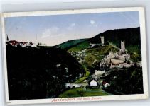 54531 W5562 Manderscheid , Eifel - Blick auf beide Burgen