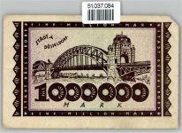 Notgeld 1 Millionen Mark , Düsseldorf Geld auf AK