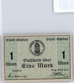Notgeld 1 Mark , Emden Geld auf AK