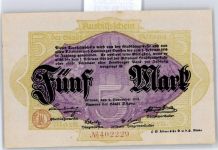 Notgeld 5 Mark , Altona Geld auf AK