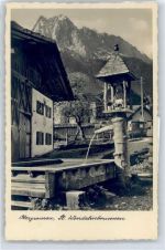 82491 W8104 Obergrainau - Ortsansicht, St, Wendelinbrunnen