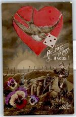 Verlag Vise Paris Nr.2391 , Schwalbe , Schützengraben , Sonne Patriotik WK I, Frankreich