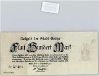 Notgeld 500 Mark , Gotha Geld auf AK