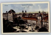 Plzen Pilsen Lithographie 1911 Smetana Promenade