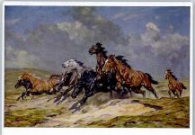 No. 153 , Alfred Roloff , Flüchtende Pferde HDK