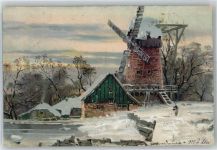 im Winter , Marke entfernt Windmühle