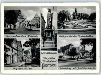 33098 W4790 Paderborn 1955 - Rathaus Liboriusbrunnen Kirche