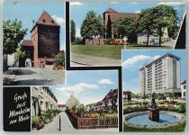 40789 W4019 Monheim , Rheinl - Schelmenturm Kirche Brunnen Hochhaus