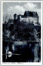 89257 W7918 Illertissen - Schloss mit Weiher Schwan