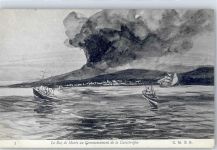 Lithographie Le Raz de Maree au Commencement de la Catastrophe
