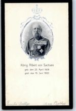 König Albert Trauerkarte Adel Sachsen 1902 Prägedruck