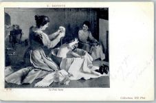 Defonte, E. Frau Kind Baden Künstler Künstlerkarte