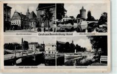 14770 O1800 Brandenburg an der Havel - Kürfürstenhaus Steintorturm Havelpartie Brücke