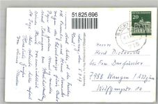 71522 W7150 Backnang - Schiller-Denkmal Rathaus Kirche Marktszene