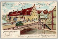 67000 Strasbourg Straßburg Lithographie