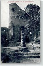 Kynau Zagórze Slaskie - Ruine Kynast Burghof mit Prangersäule