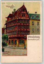 67000 Strasbourg Straßburg Lithographie