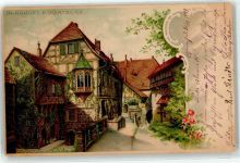 99510 O5321 Wartburg 1899 Lithographie Burghof
