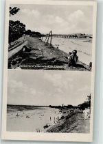 21635 W2155 Lühe , Kr Stade Foto AK Schwimmbad Strand