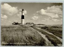 W2285 Kampen Sylt Leuchtturm Getreidefeld Fahnenmast Leuchtturm